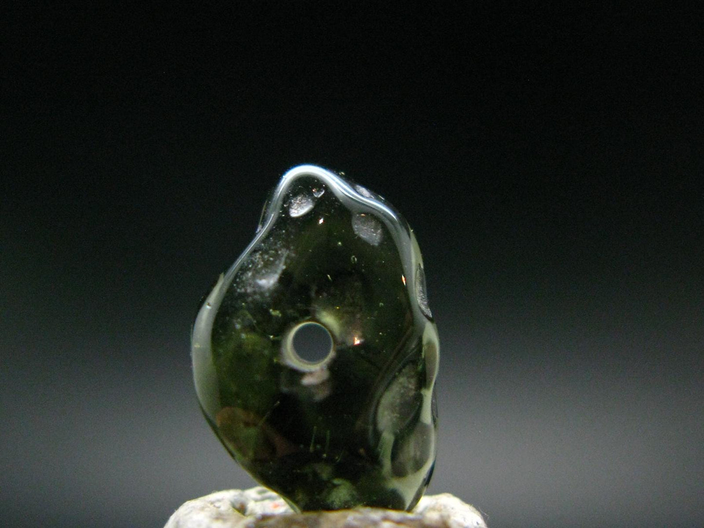 Moldavite Tektite Tumbled Bead from Czech Republic - 15 mm - 4.20 Carats