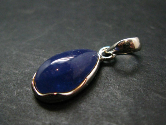 Fantastic Natural Intense Color Tanzanite Sterling Silver Pendant from Tanzania -1.2" - 3.64 Grams
