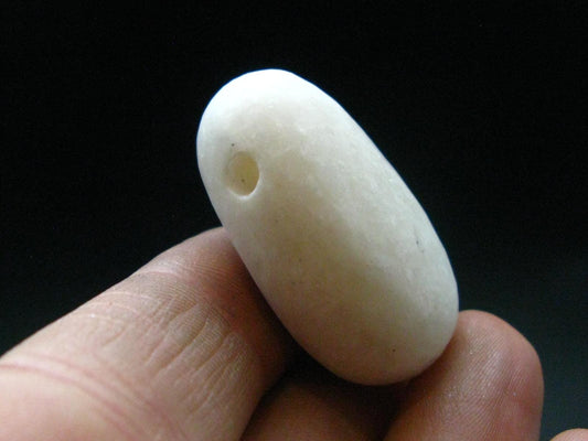 Rare White Barite Metal Free Pendant From Norway - 1.2" - 22.12 Grams