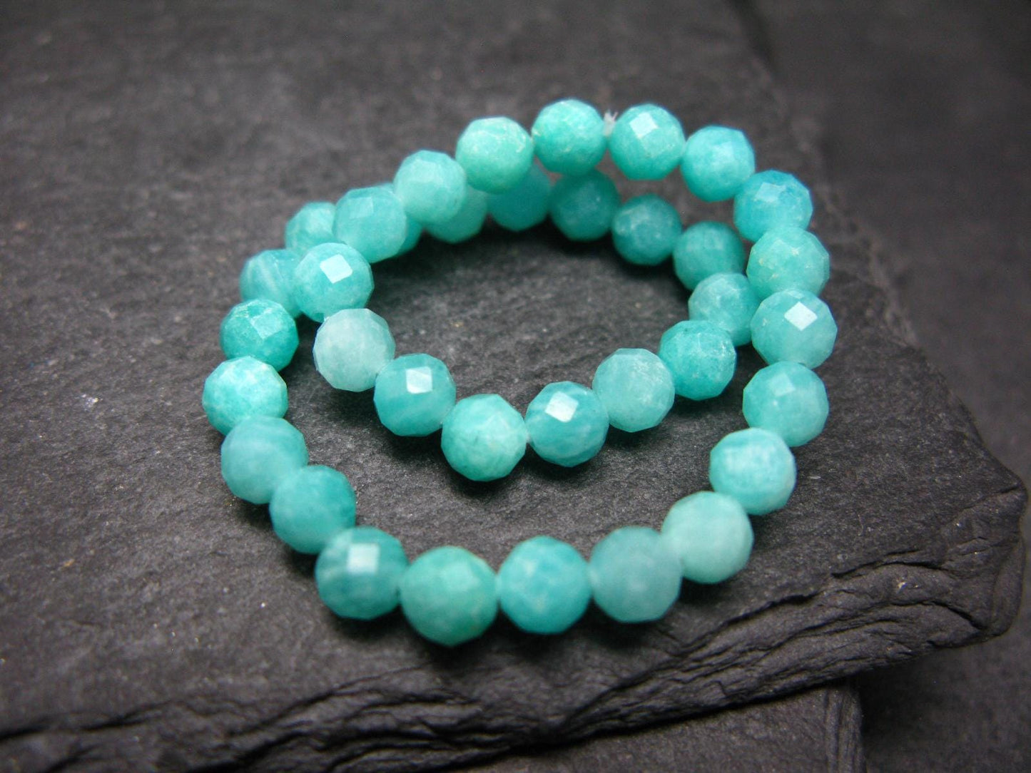 Amazonite Genuine Bracelet ~ 7 Inches ~ 5mm Facetted Beads