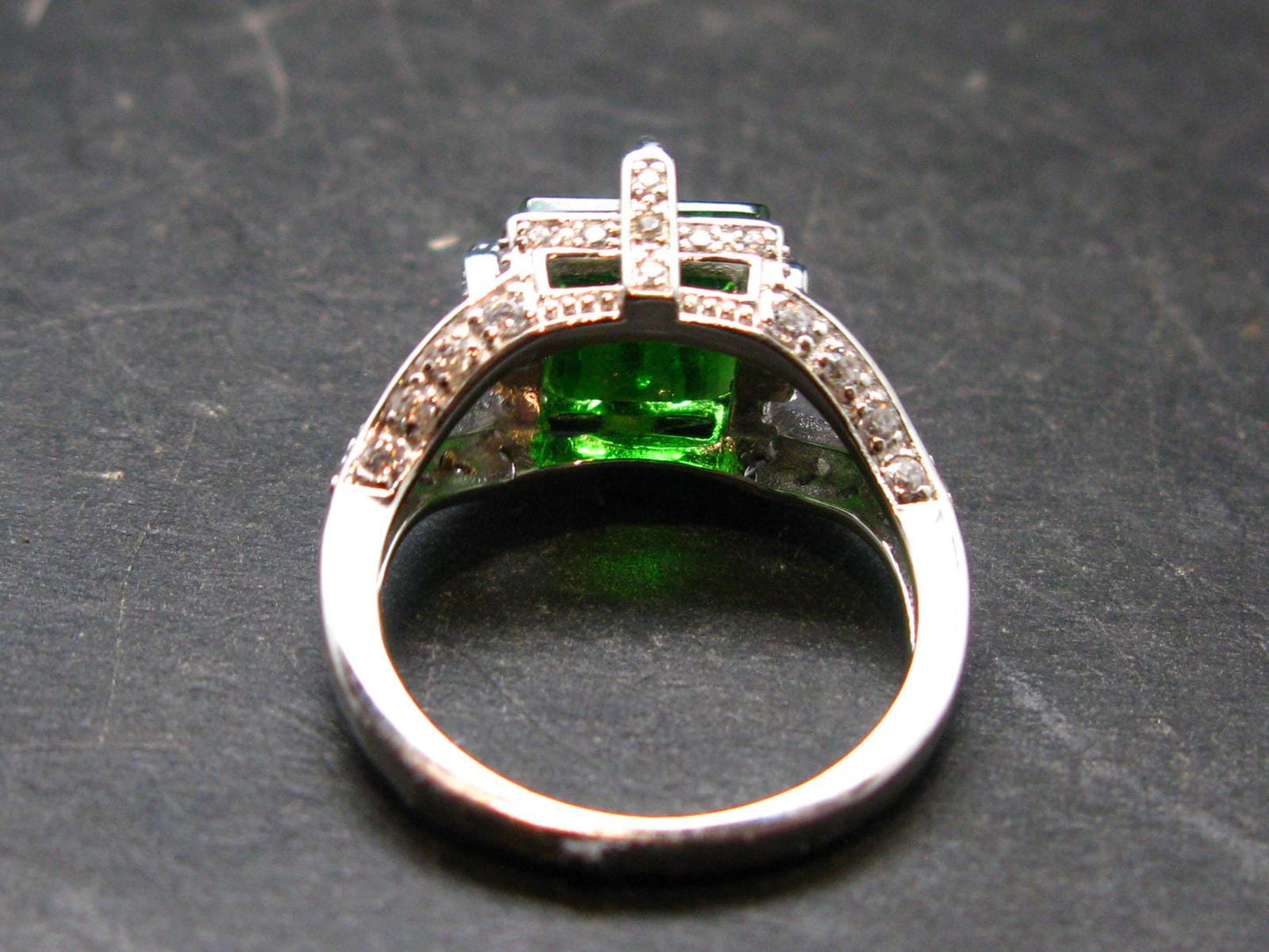 Helenite Gaia Stone Gem Sterling Silver Ring From Washington - Size 7 - 4.5 Carats