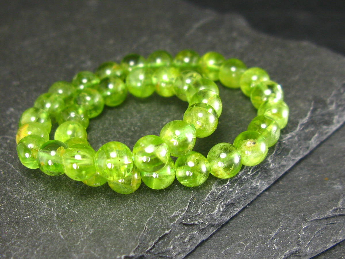 Peridot Genuine Bracelet ~ 7 Inches ~ 5.5mm Round Beads