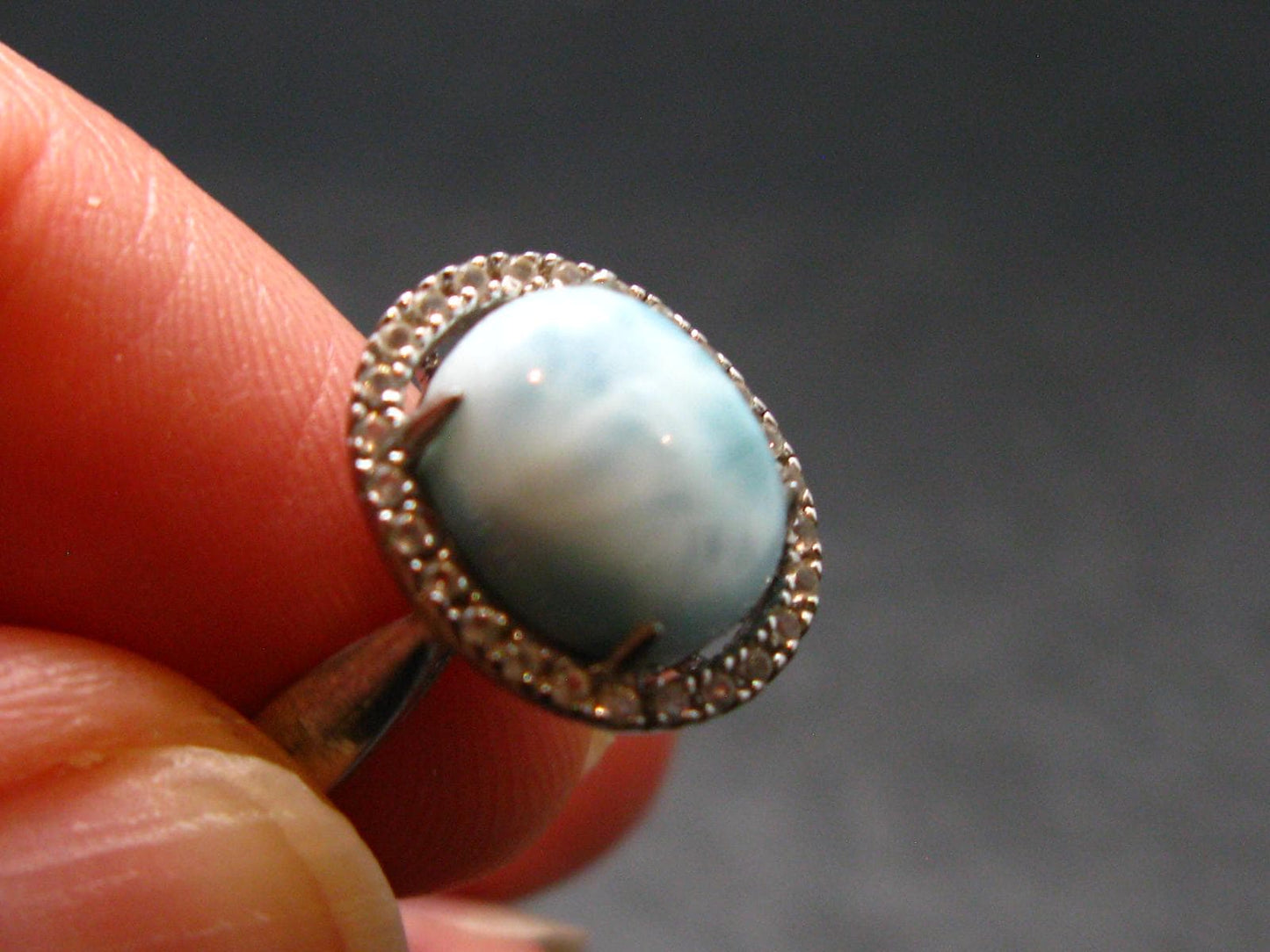 Larimar AAA Quality Sterling Silver Ring - Size 6 - 2.94 Grams