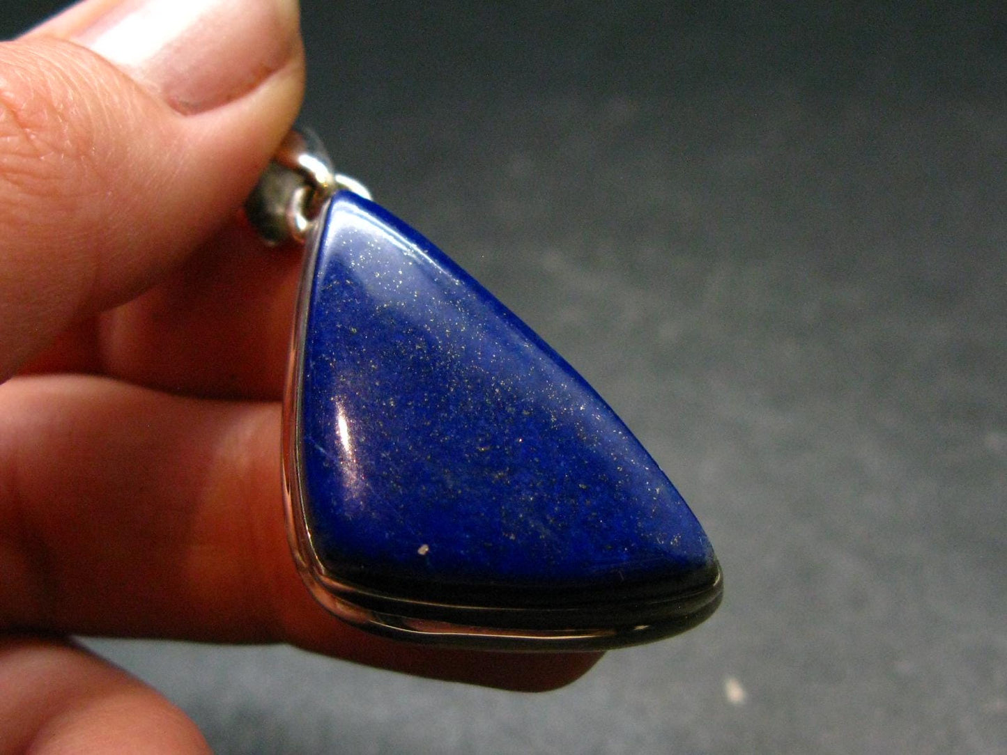 Lapis Lazuli Silver Pendant From Afghanistan - 1.6" - 10.25 Grams