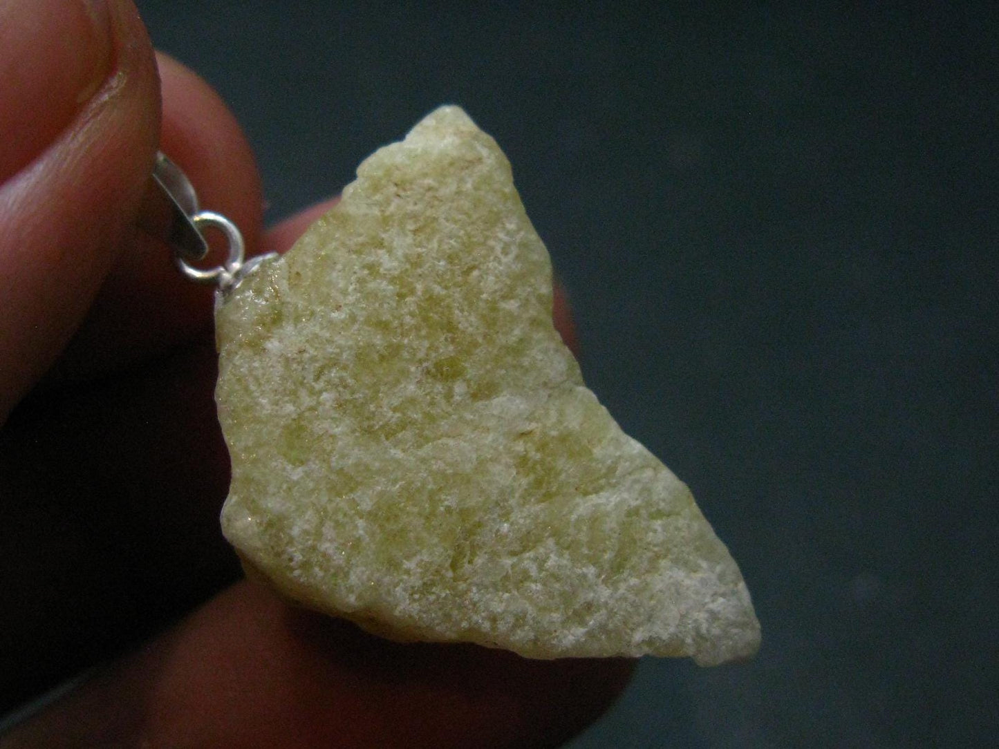 Large Natural Agni Gold Danburite Sterling Silver Pendant from Tanzania - 1.3" - 3.85 Grams
