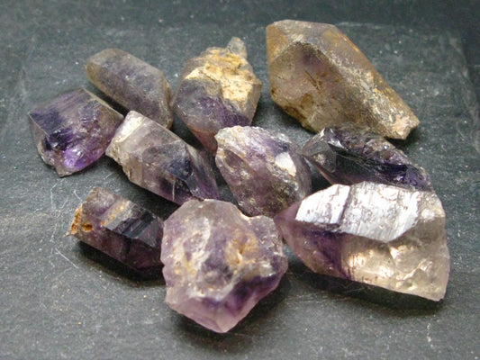 Lot Of 10 Rare Brandenberg Brandberg Amethyst Quartz Crystals From Namibia - 59.10 Grams
