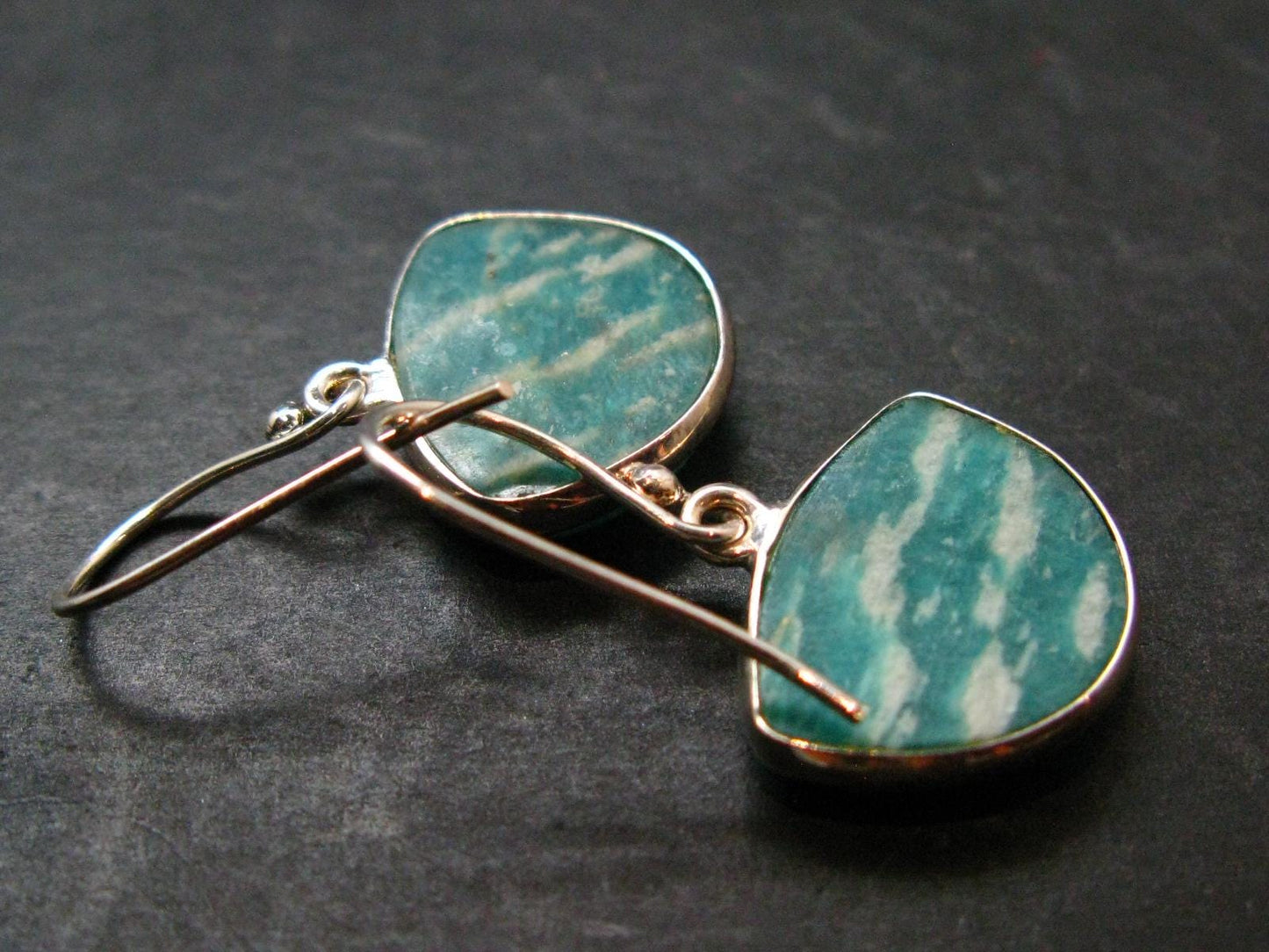 Amazonite Silver Earrings from Russia - 4.59 Grams