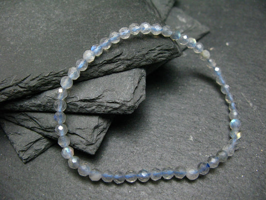 Labradorite Genuine Bracelet ~ 7 Inches ~ 4mm Facetted Beads