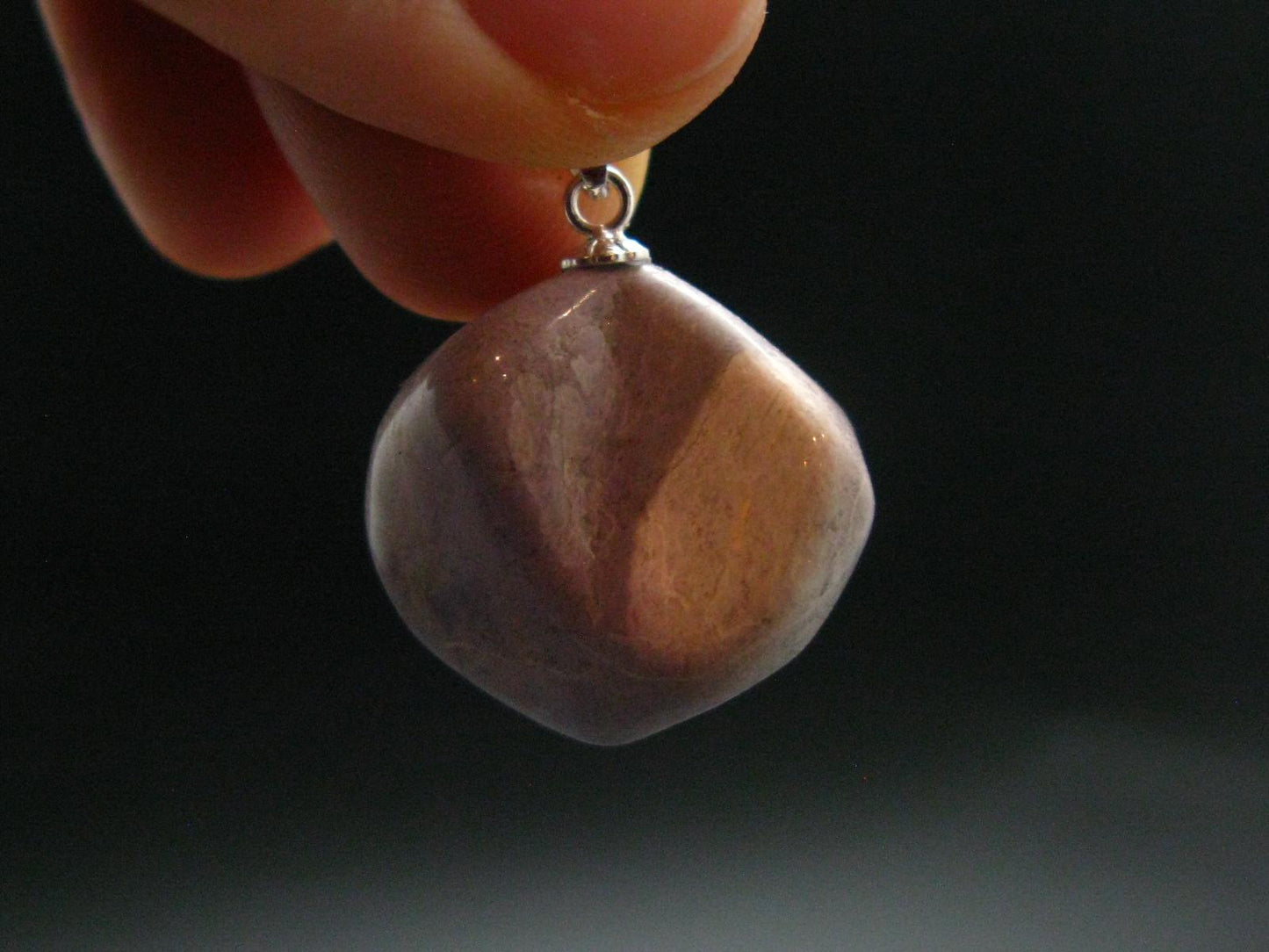 Purple Jade Silver Pendant From Turkey - 1.0" - 10.66 Grams