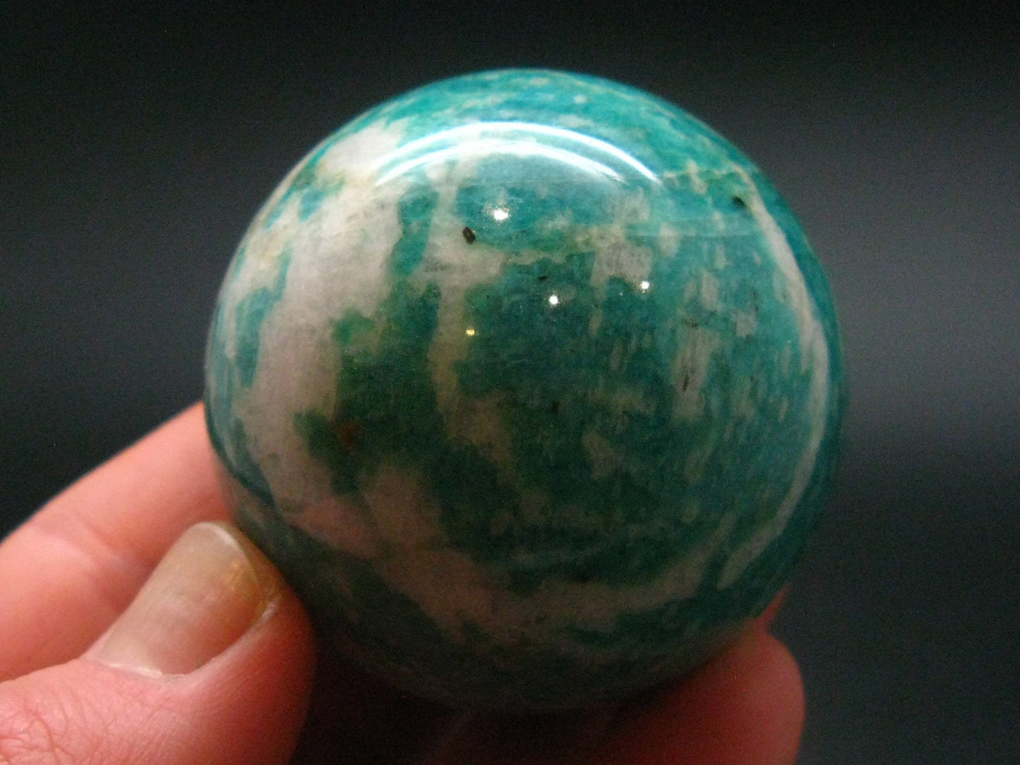 Rich Green Amazonite Sphere Ball From Madagascar - 1.7"