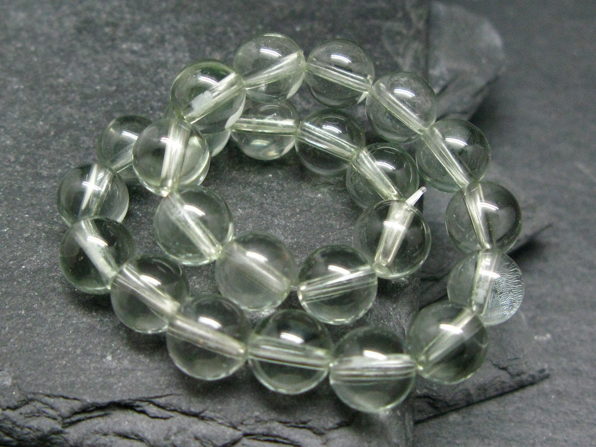 Prasiolite Green Amethyst Genuine Bracelet ~ 7 Inches ~ 8mm Round Beads