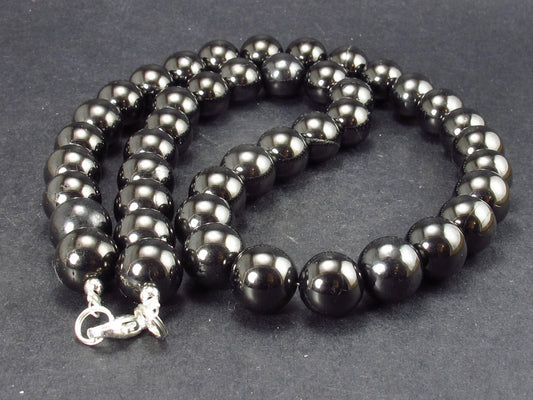 Elite Shungite Necklace with 10mm Round Beads From Russia - 18"