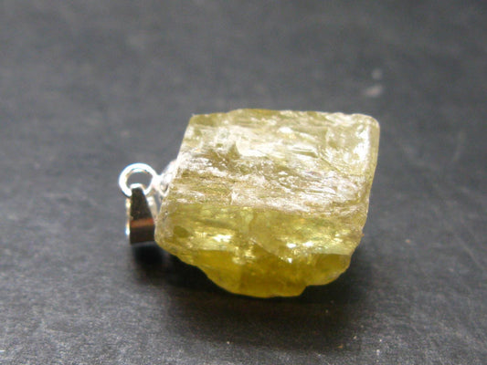 Barite Crystal Silver Pendant From USA - 0.8" - 5.7 Grams