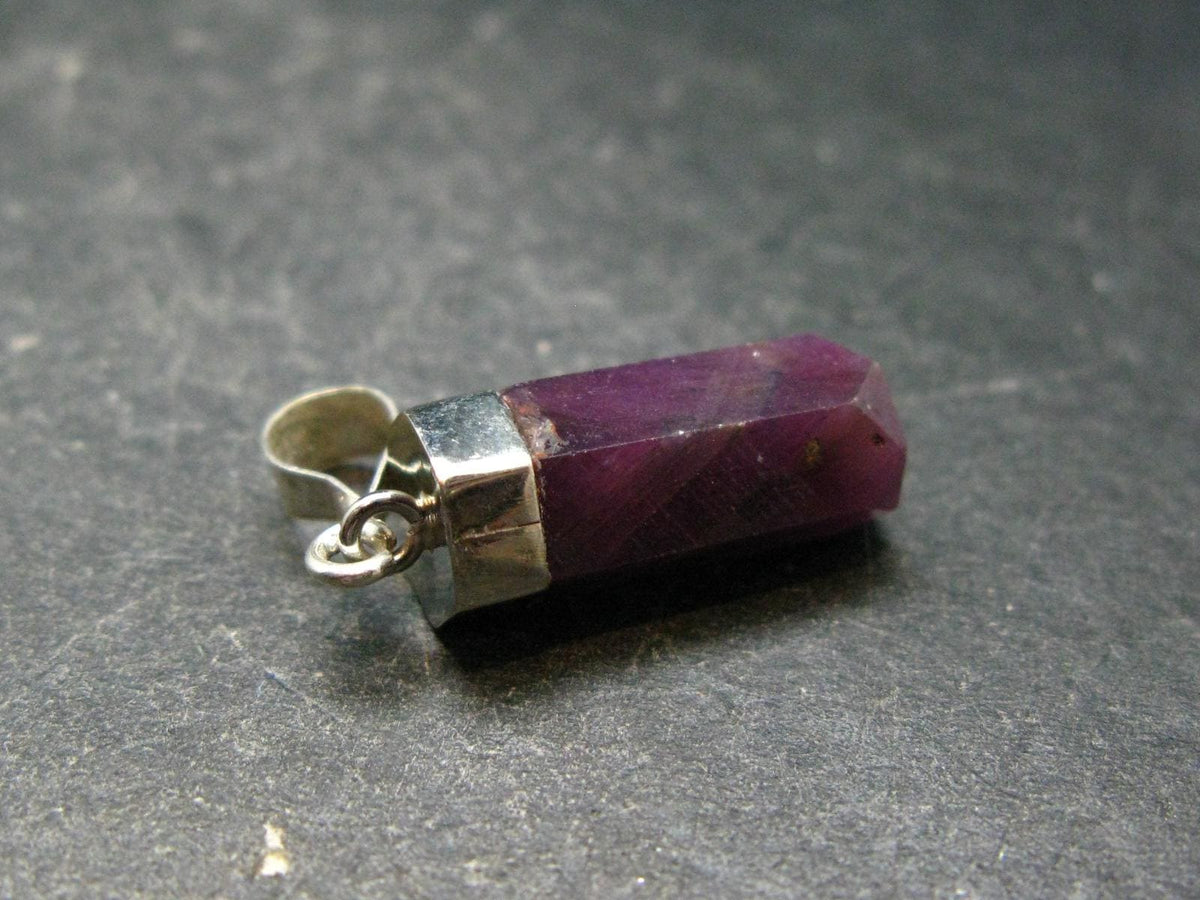 Ruby Silver Pendant from India - 1.1" - 2.74 Grams