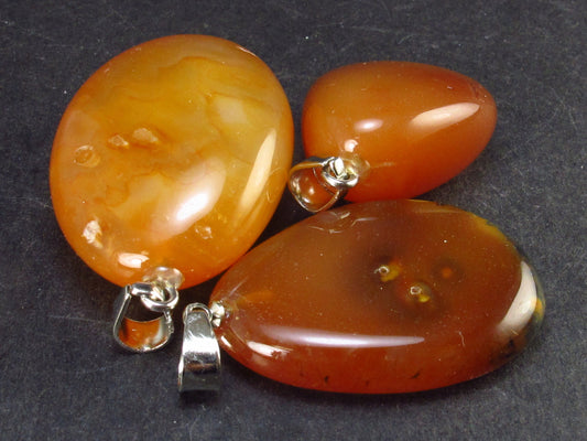Lot of 3 Natural Carnelian Pendant from Madagascar