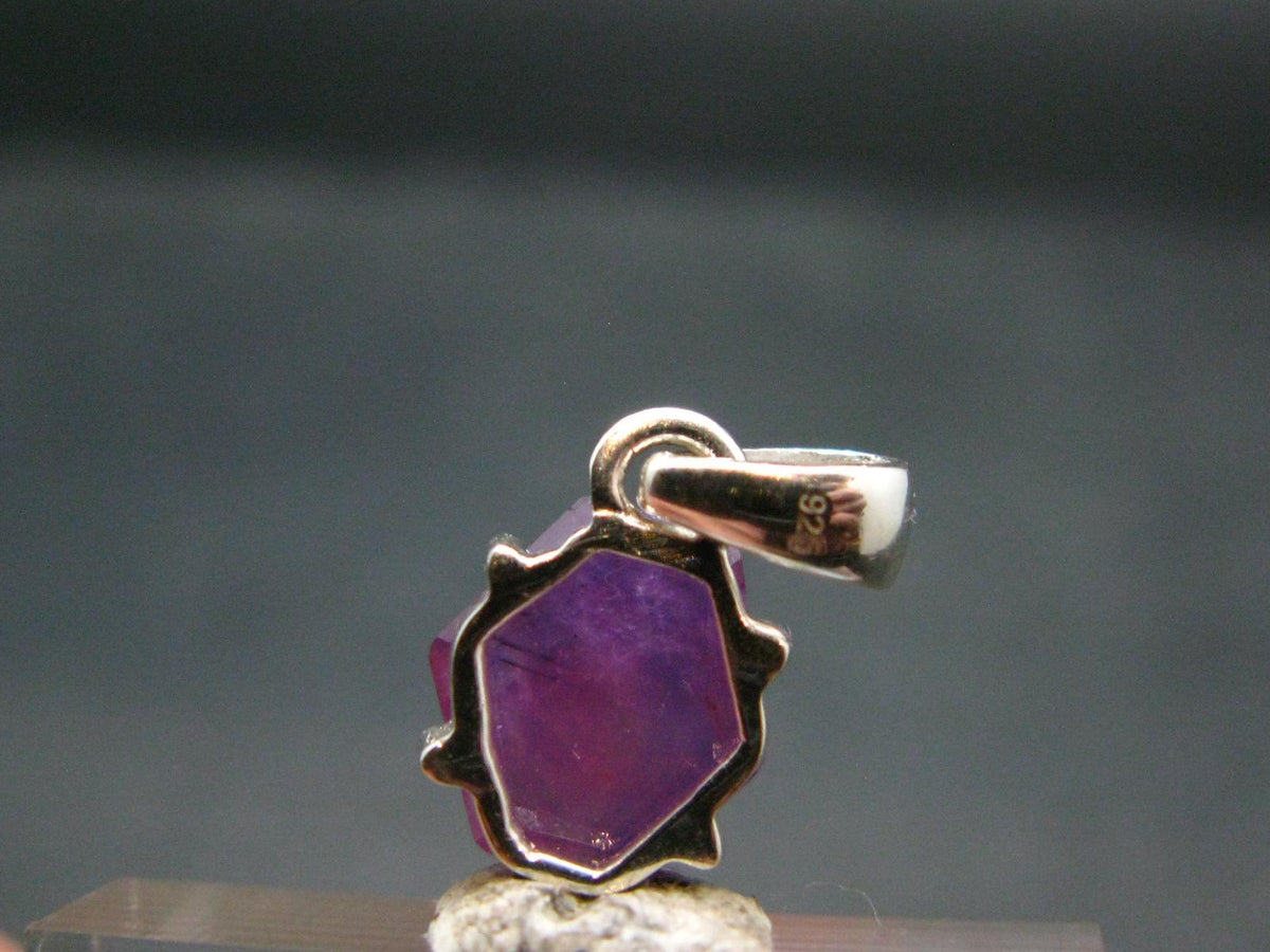 Ruby Crystal Silver Pendant from Africa - 0.6" - 1.25 Grams