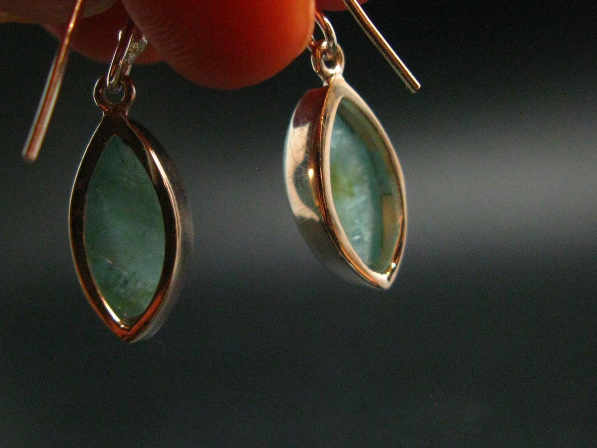 Extremely Rare Grandidierite Silver Earrings From Madagascar - 1.1"