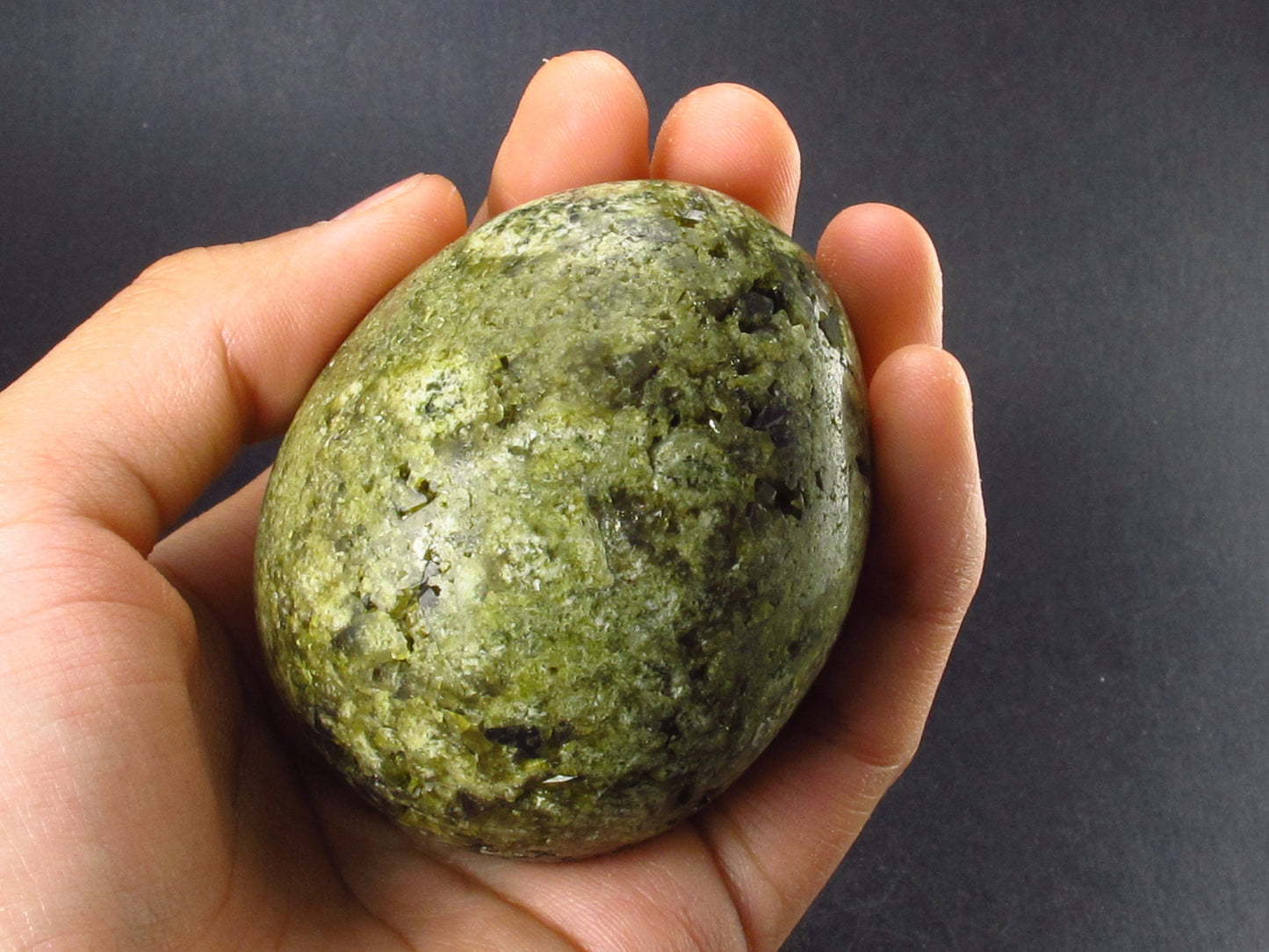 Nice Rare Epidote Egg From Peru - 2.6"