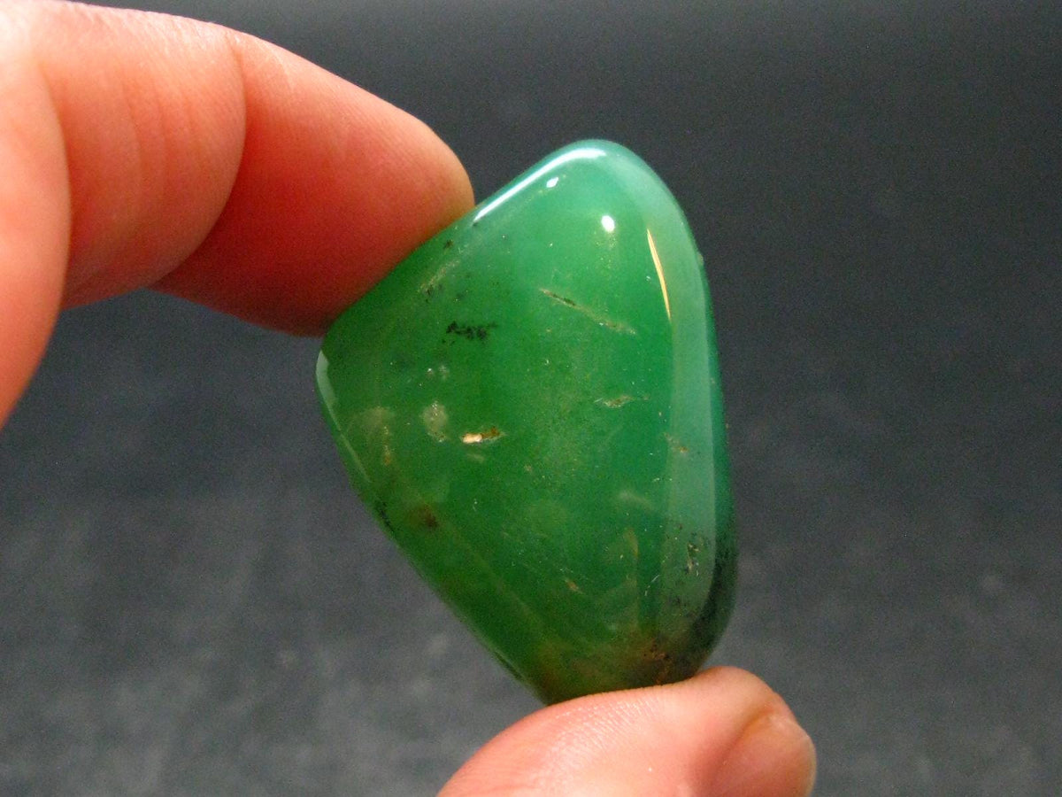 Rich Green Chrysoprase Tumbled Stone From Australia - 1.4" - 16.74 Grams