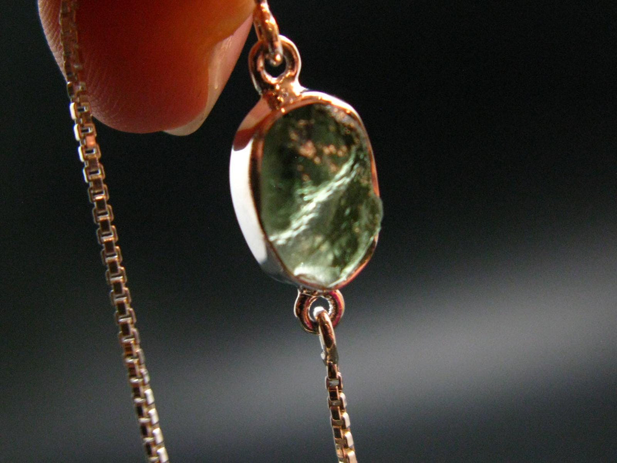 Moldavite Silver Bracelet Adjustable Length - 3.07 Grams
