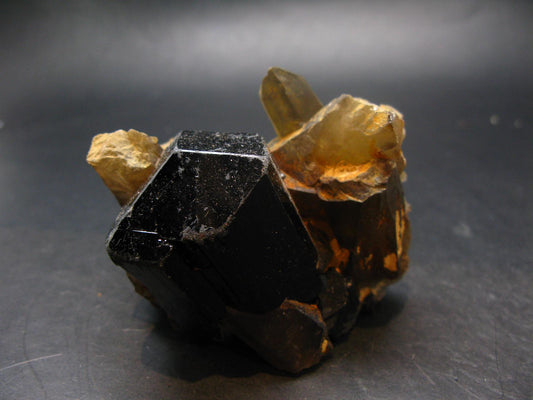 Fine Black Tourmaline and Smoky Quartz Crystal From Namibia - 3.6"
