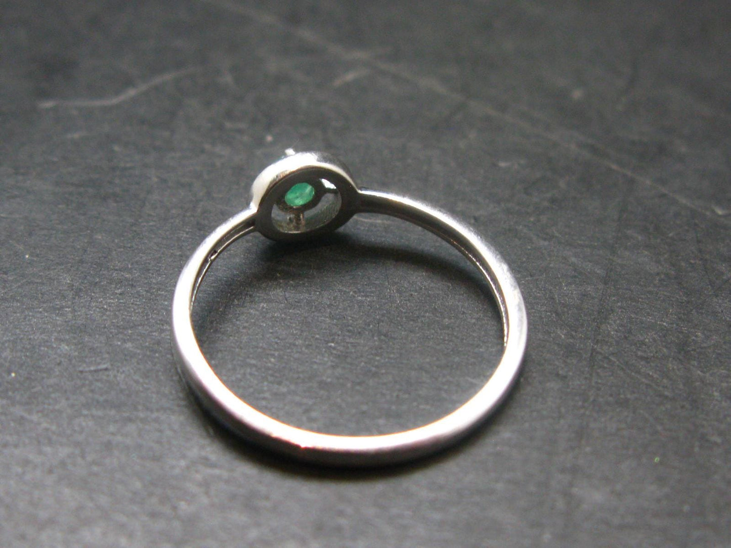 Emerald Crystal Silver Ring from Colombia - 1.50 Grams - Size 9