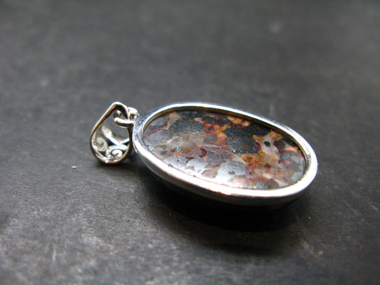 Zincite Franklinite Willemite Silver Pendant From USA - 1.4" - 9.0 Grams