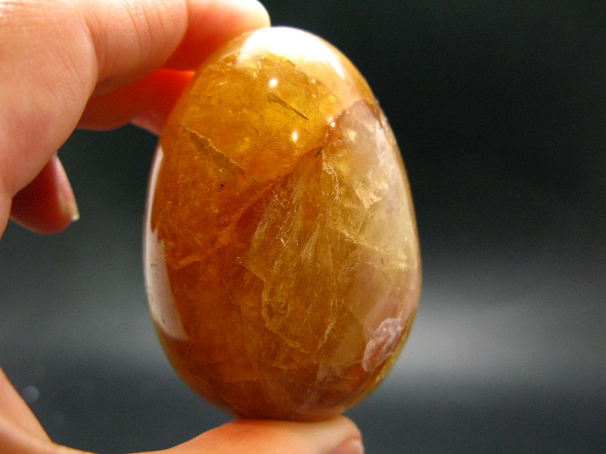 Yellow Fluorite Crystal Egg From China - 2.6" - 236.68 Grams