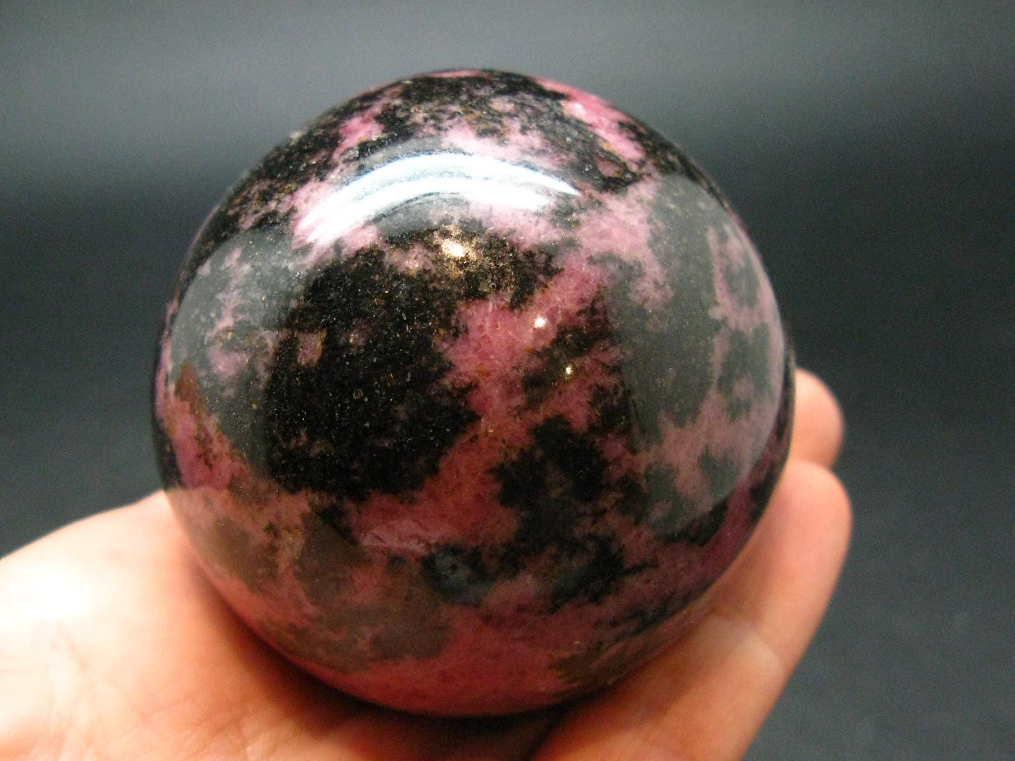 Pink Rhodonite Rodonite Sphere Ball From Canada - 2.2" - 343.56 Grams