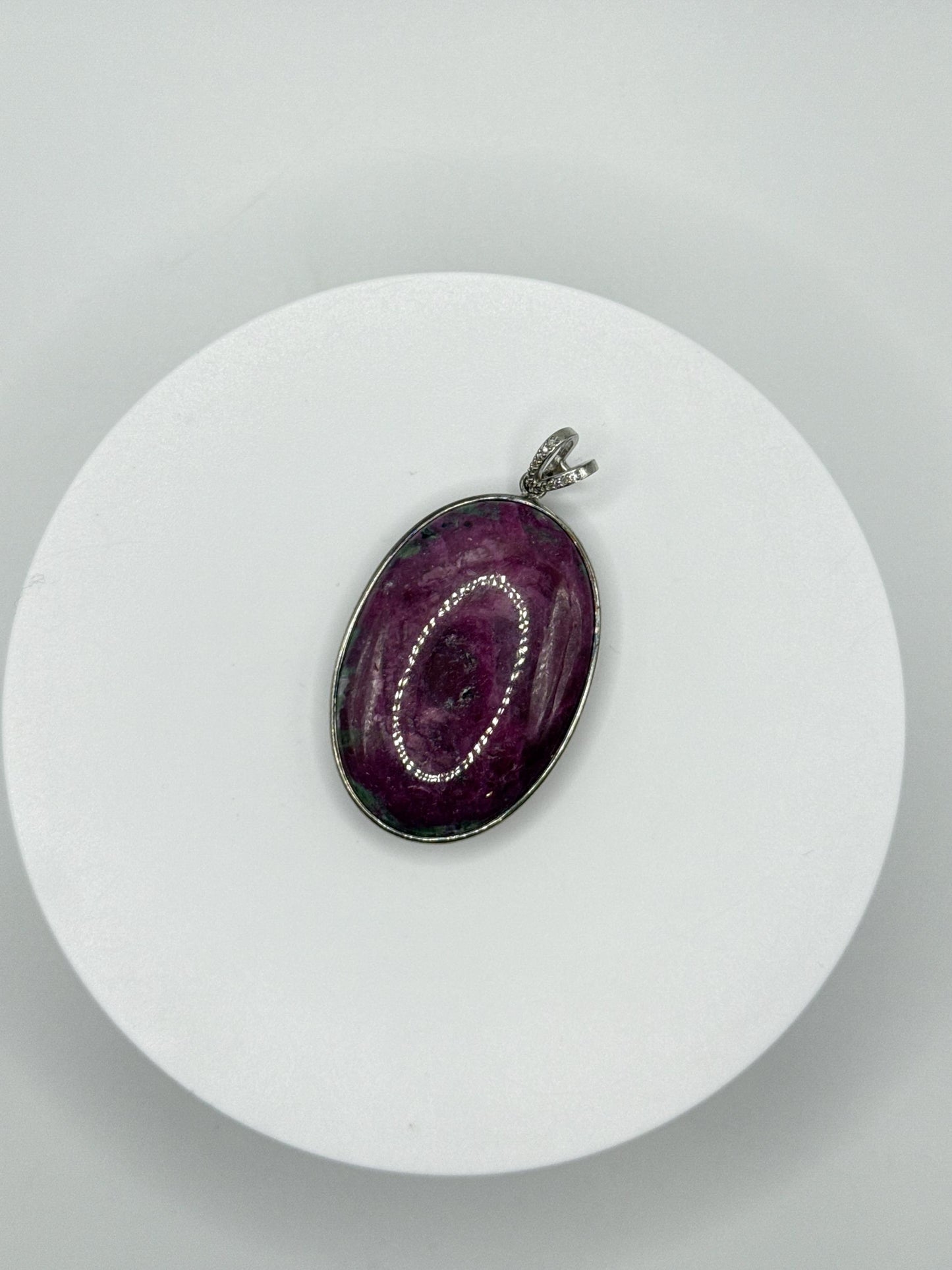Faceted Ruby Sterling Silver Pendant | July Birthstone