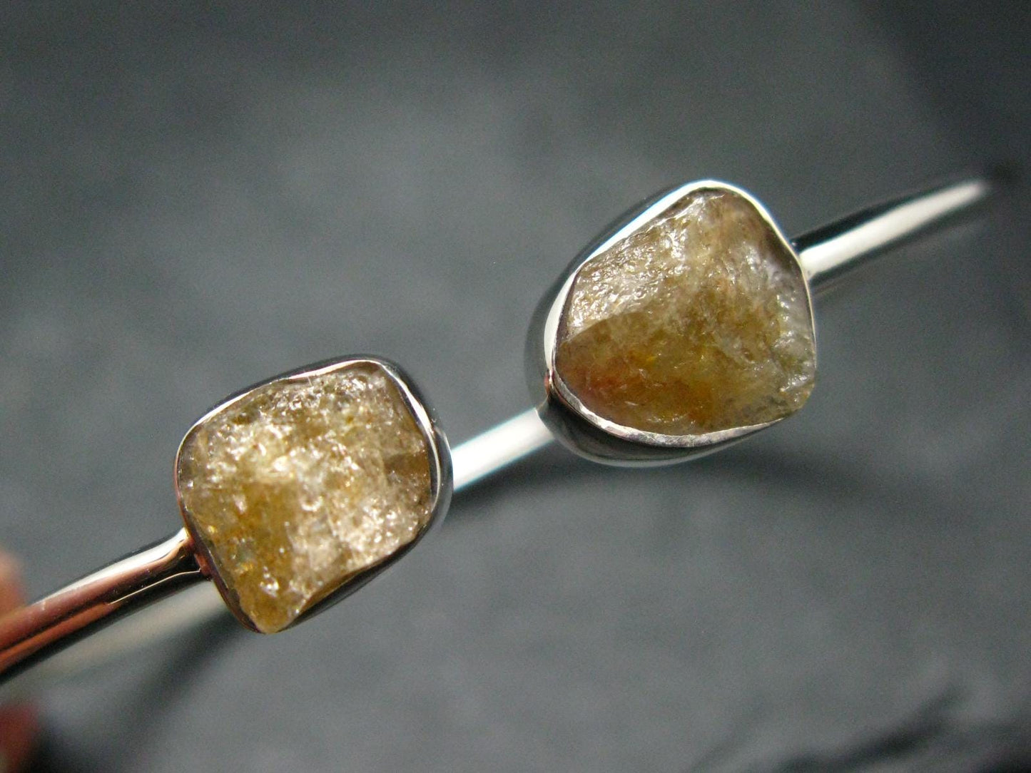 Golden Herderite Silver Twister Bracelet From Brazil - 4.72 Grams