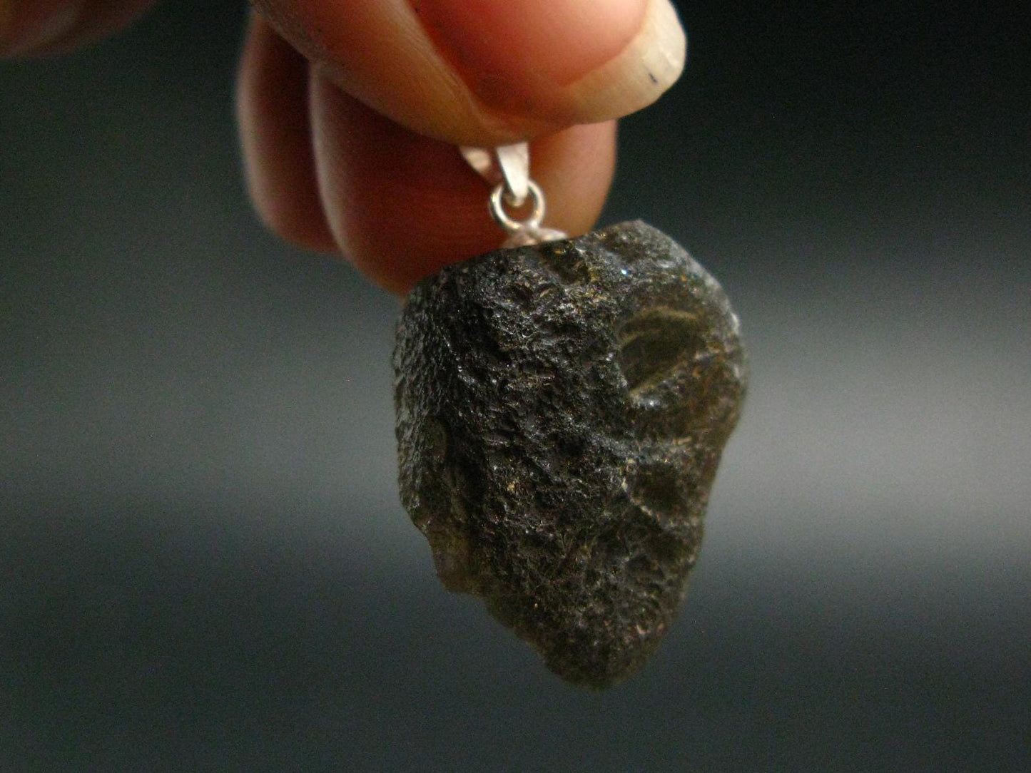Rare Saffordite Cintamani Stone Pseudotektite Pendant from Arizona USA - 24.6 Carats - 1.1"