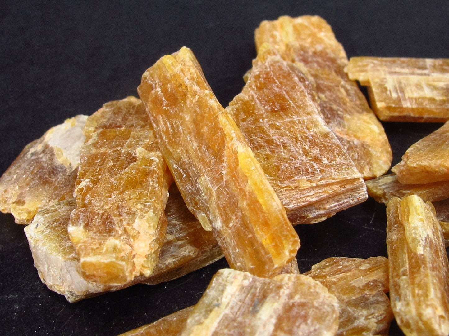 Lot of 25 Rare Orange Kyanite Crystals From Tanzania