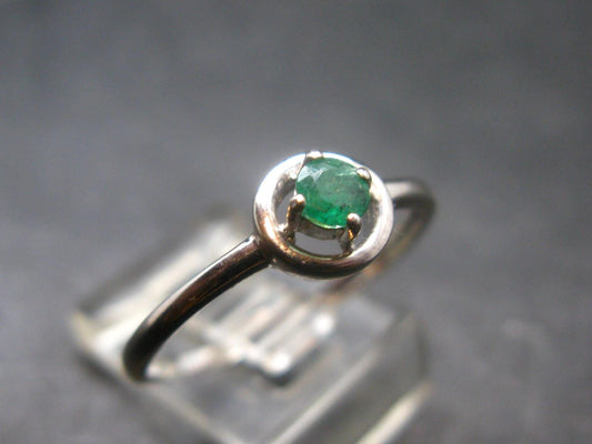 Emerald Crystal Silver Ring from Colombia - 1.50 Grams - Size 9