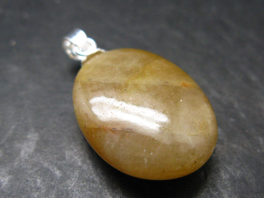 Yellow Sapphire Silver Pendant From Sri Lanka - 1.0" - 29.80 Carats