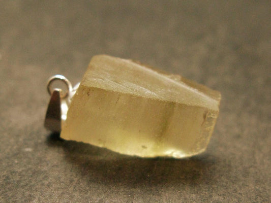 Gem Libyan Desert Glass Tektite Pendant Sterling Silver from Libya - 0.9" - 1.91 Grams