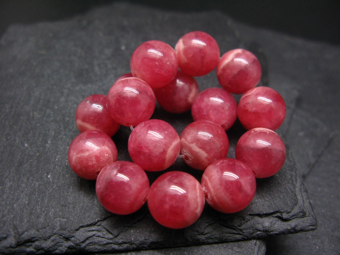 Rhodochrosite Genuine Bracelet ~ 7 Inches ~ 12mm Round Beads