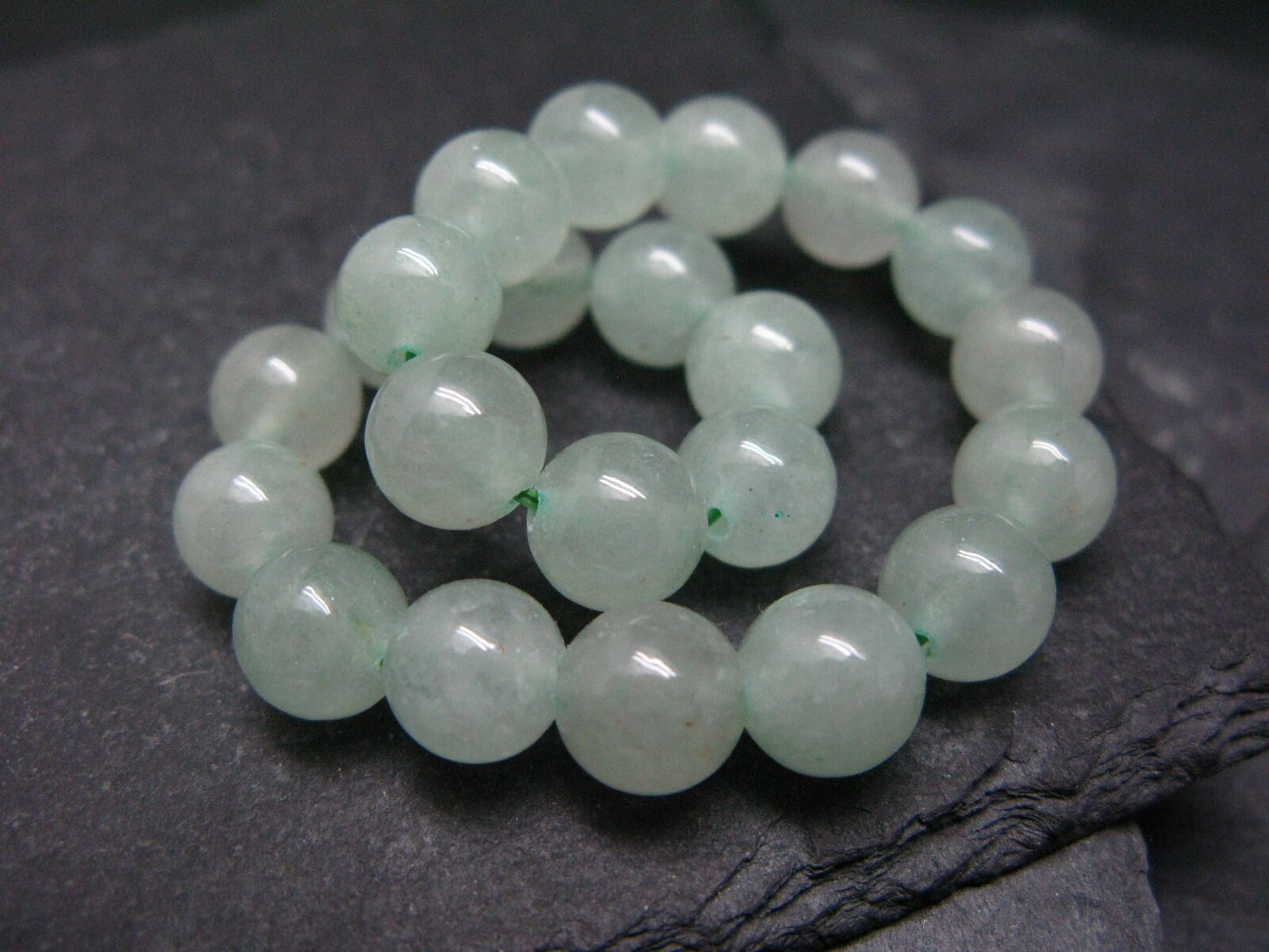 Green Aventurine Genuine Bracelet ~ 7 Inches ~ 8mm Round Beads