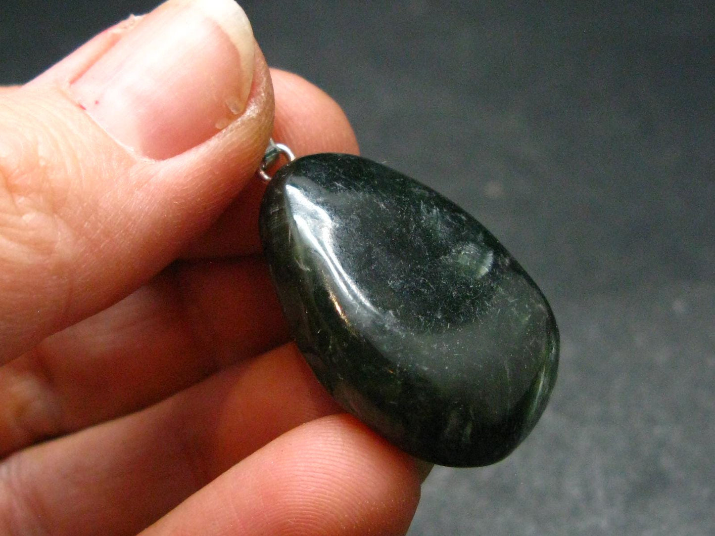 Seraphinite Clinochlore Silver Pendant From Russia - 1.3''