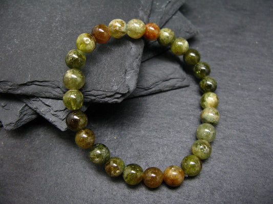 Vesuvianite Idocrase Genuine Bracelet ~ 7 Inches ~ 8mm Round Beads