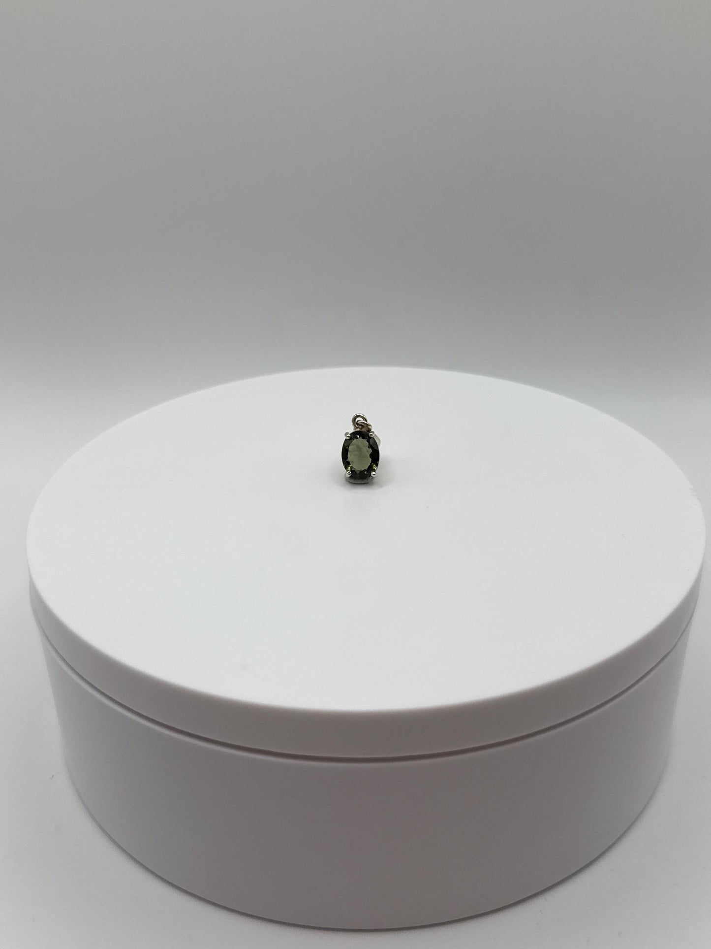 Elegant Oval Moldavite Pendant in Sterling Silver - 1.13 Grams
