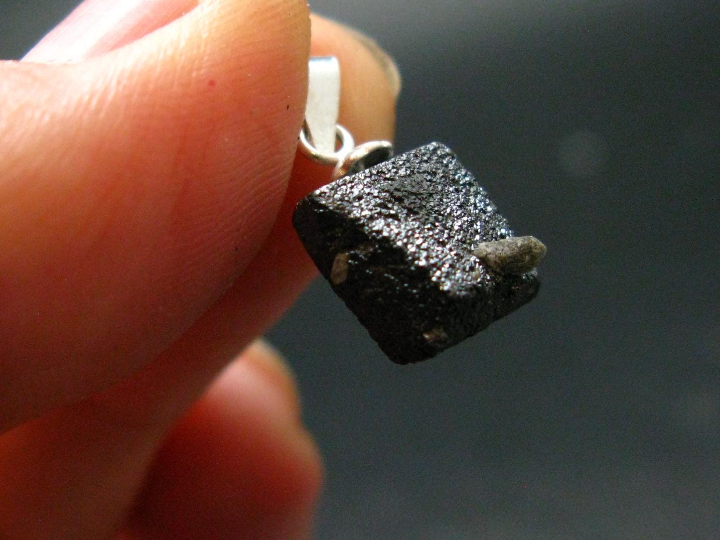 Extremely Rare! Amazing Natural Terminated Brookite Crystal Silver Pendant From Arkansas - 0.7" - 1.43 Grams