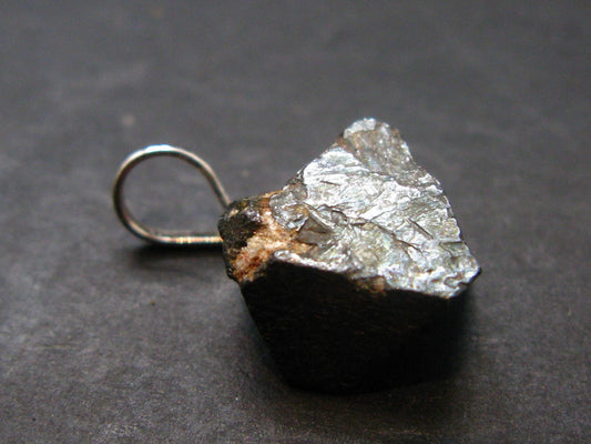 Magnetite Crystal Silver Pendant From Bolivia - 0.8" - 3.27 Grams