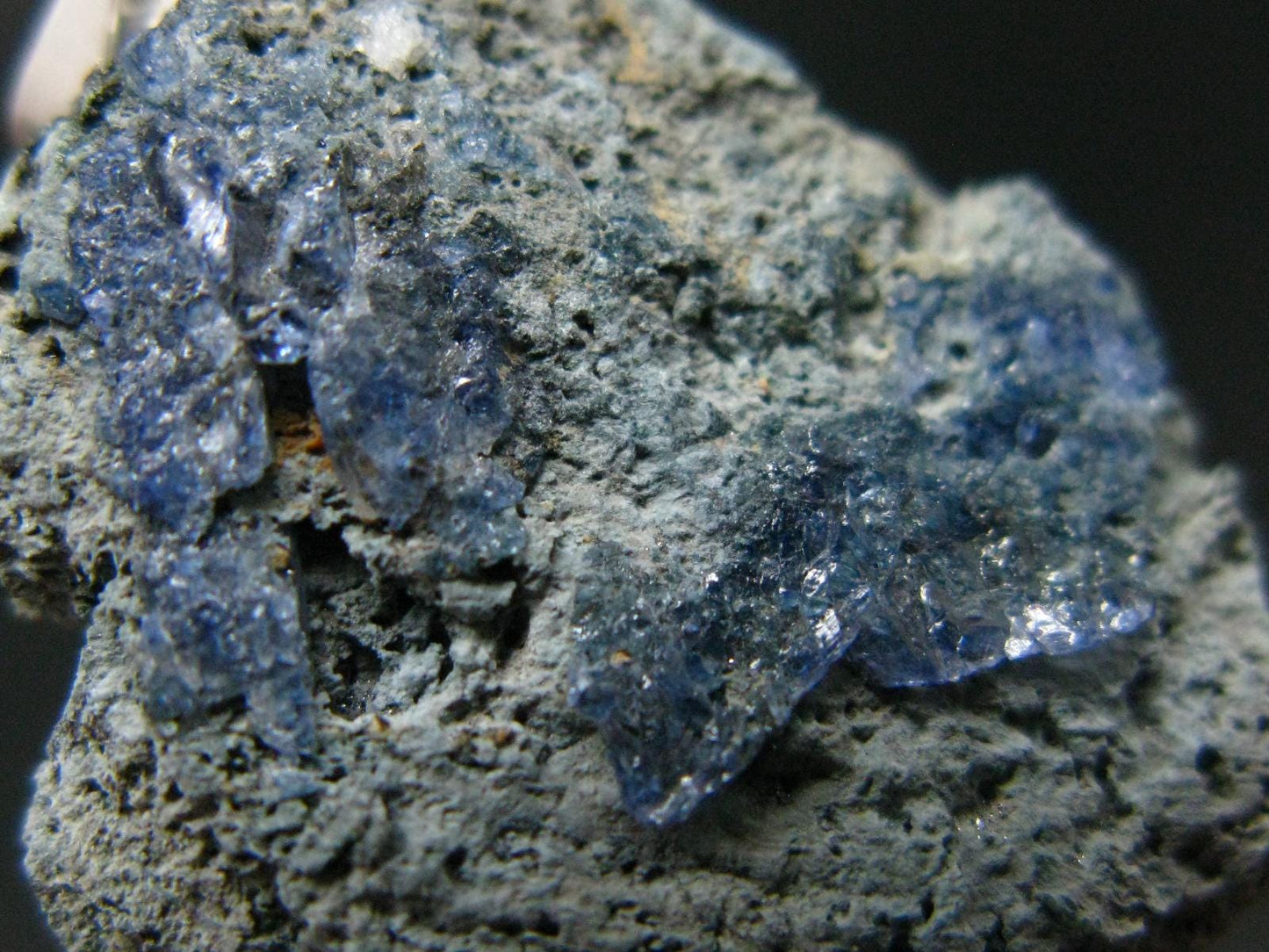 Benitoite Cluster Silver Pendant From California - 1.4" - 3.87 Grams