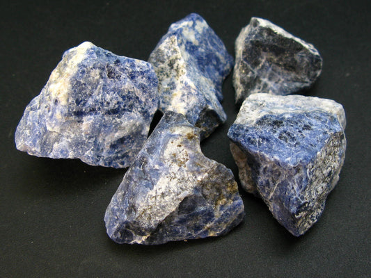 Lot of 5 Natural Raw Sodalite Crystal from Canada