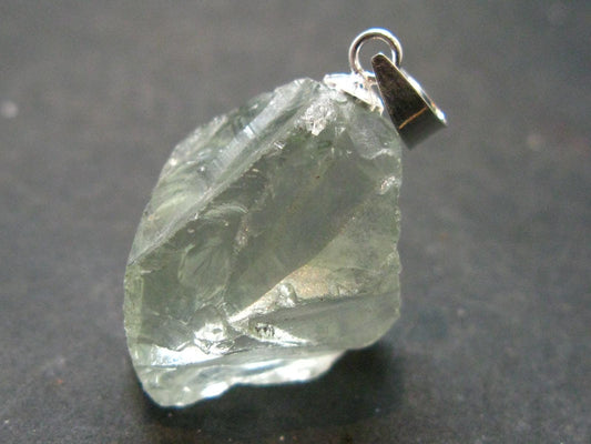Nice Prasiolite Green Amethyst Sterling Silver Pendant - 1.1" - 24.75 Carats