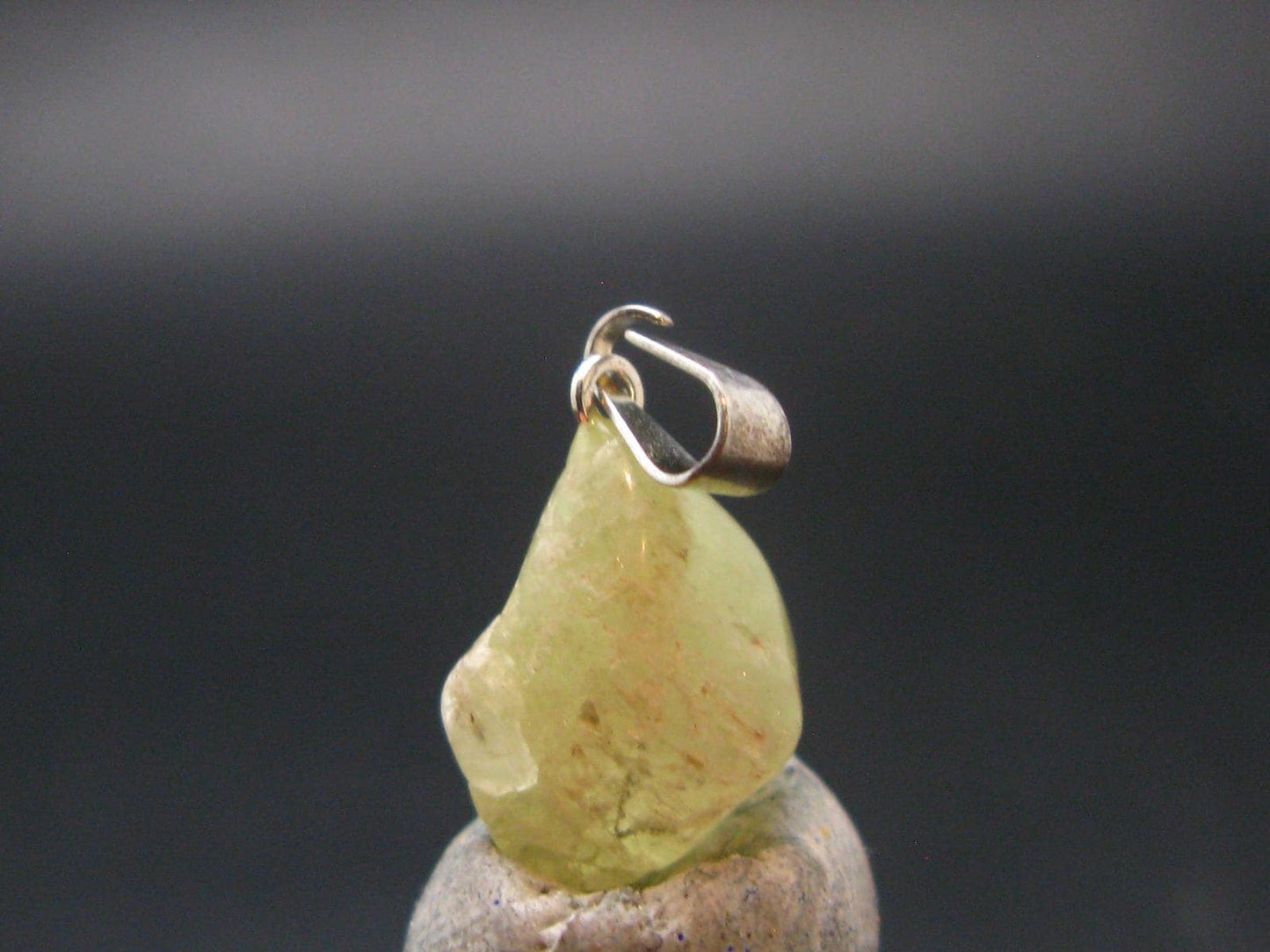 Brazilianite Crystal Silver Pendant From Brazil - 0.7" - 1.9 Grams
