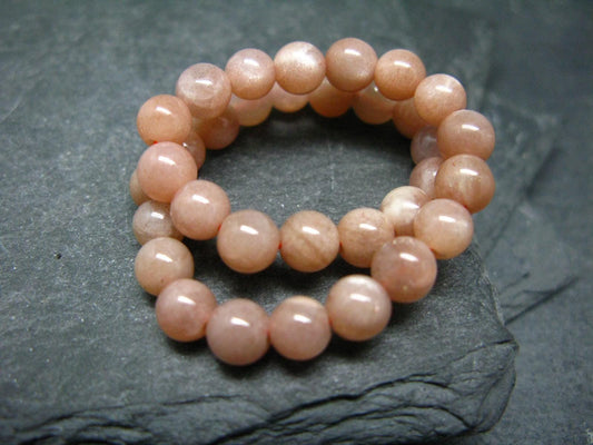 Pink Moonstone Genuine Bracelet ~ 7 Inches ~ 6mm Round Beads