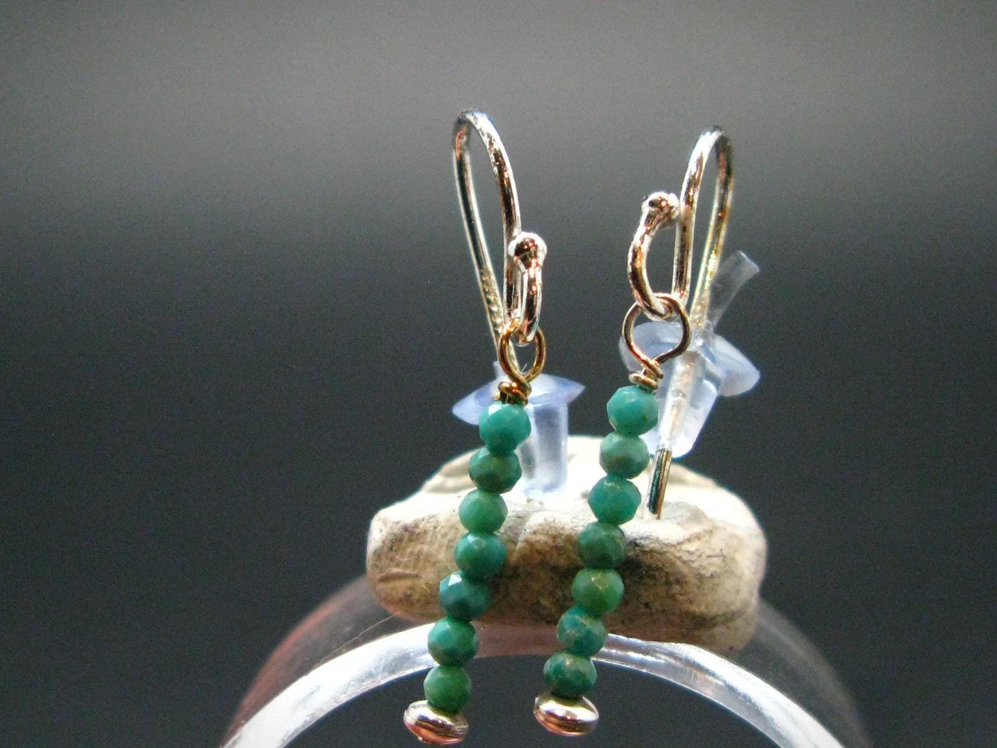 Nice Raw Natural Turquoise Sterling Silver Earrings from Mexico - 0.6 Grams