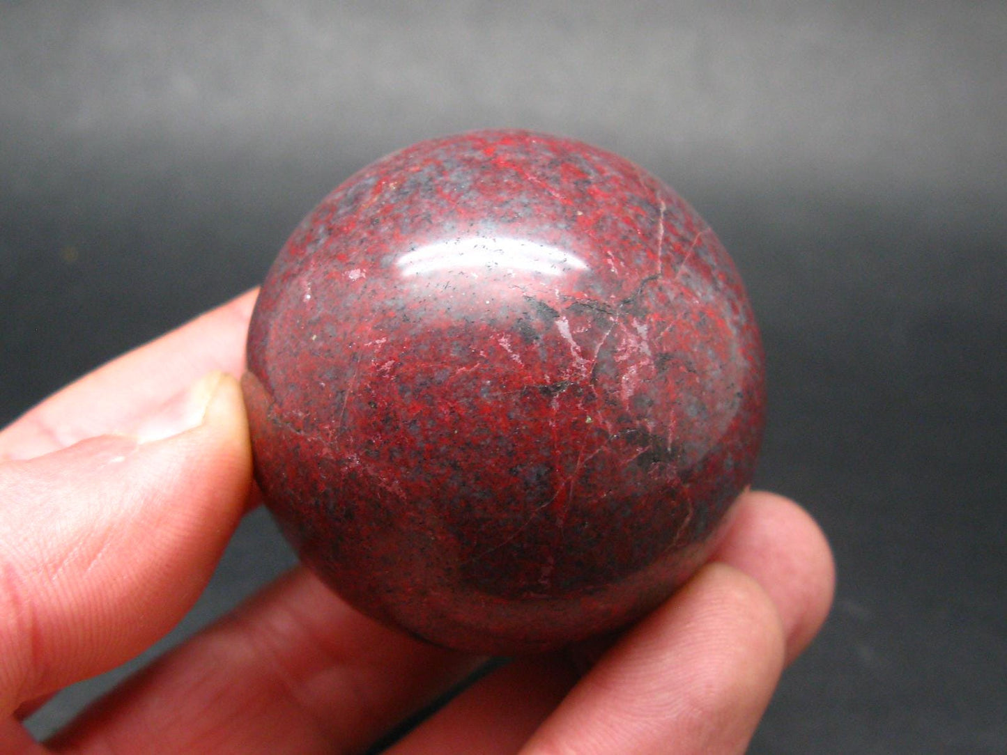 Large Cinnabar Ball Sphere from Spain - 176.6 Grams - 2.0"